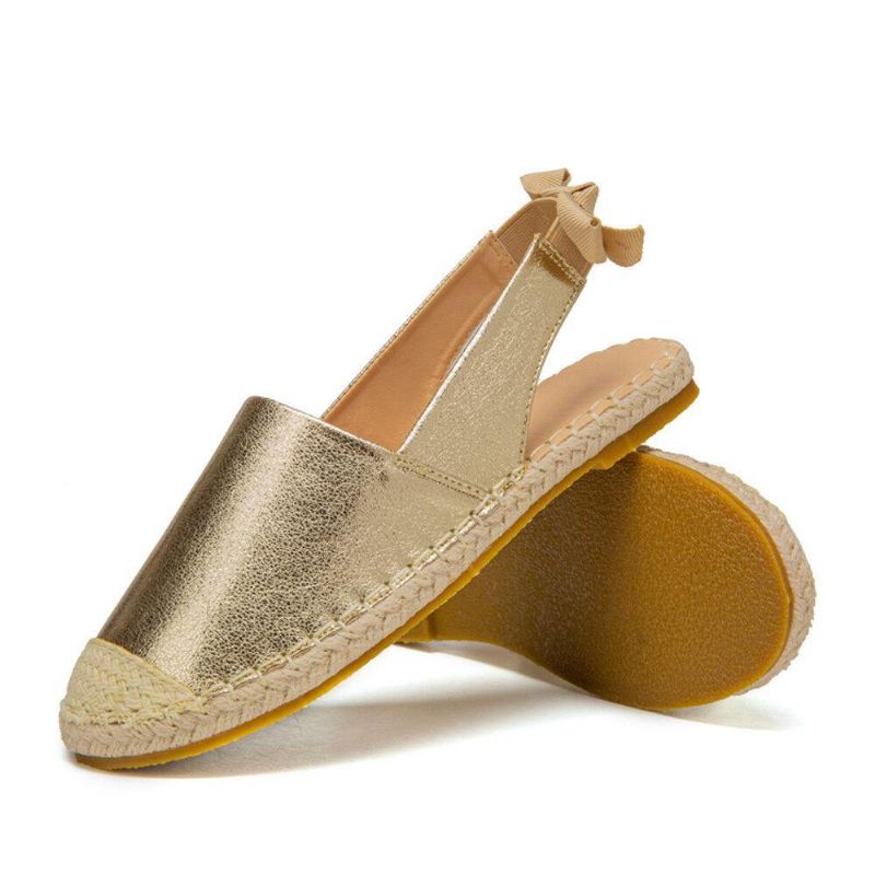 Kvinnor Casual Closed Toe Metallic Bekväma Espadrilles Platta Sandaler