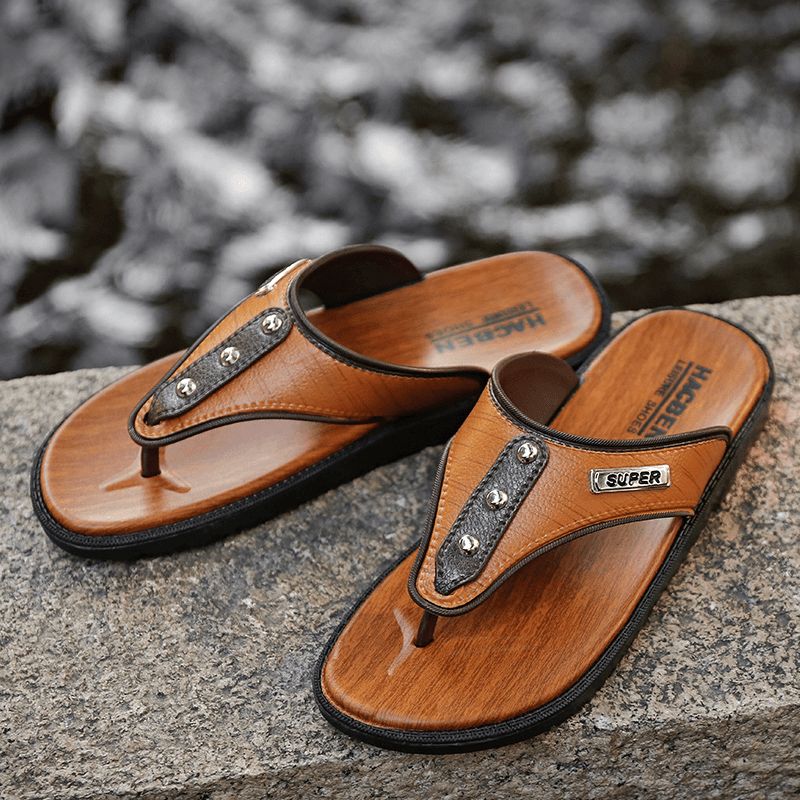 Herr Pu-Tofflor Andas Lätta Fritidsstrandflipflops