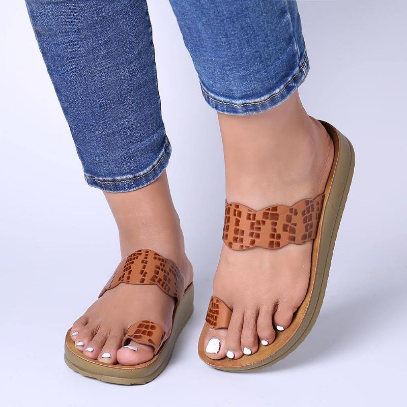 Kvinnor Casual Clip Toe Platform Tofflor