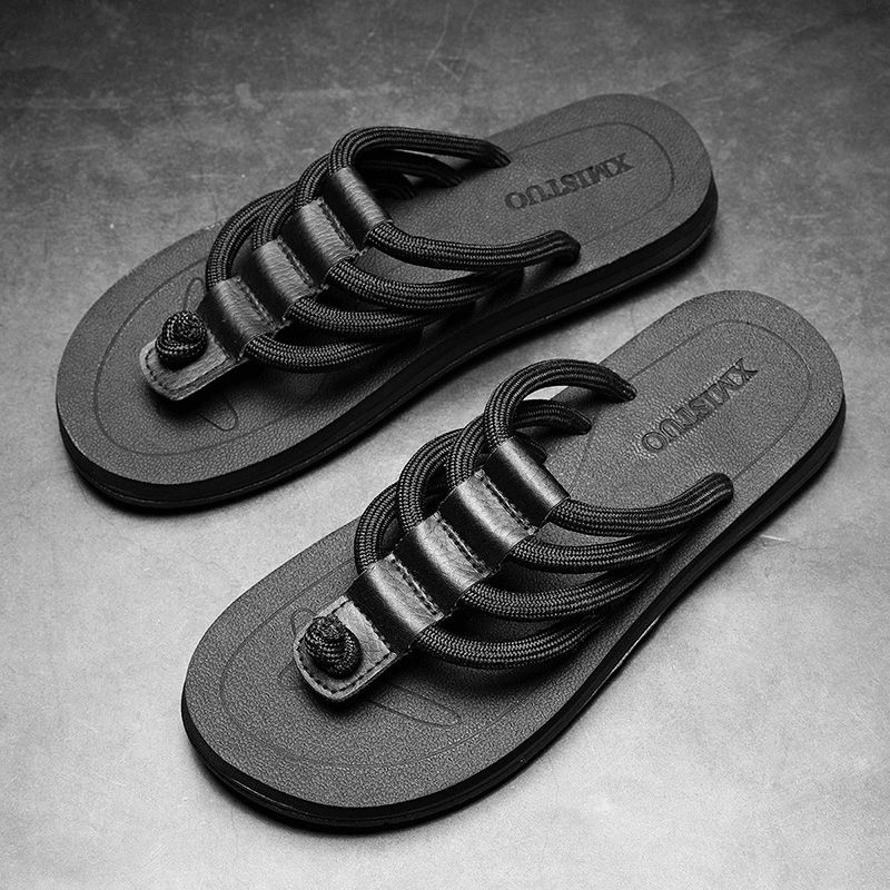 Män Andas Bekväma Botten Halkfria Beach Flip Flops Casual Tofflor