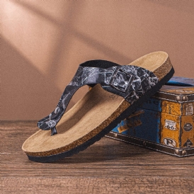 Män Andas Clip Toe Halkfria Beach Flip Flops Casual Tofflor