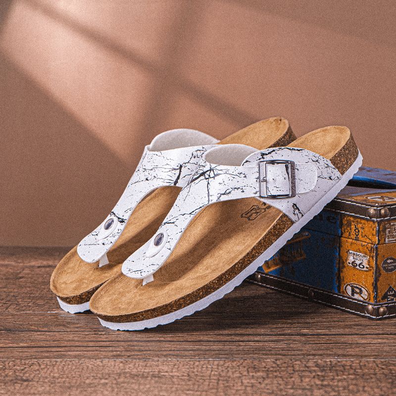 Män Andas Clip Toe Halkfria Beach Flip Flops Casual Tofflor