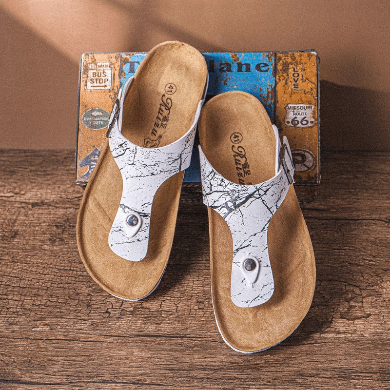 Män Andas Clip Toe Halkfria Beach Flip Flops Casual Tofflor