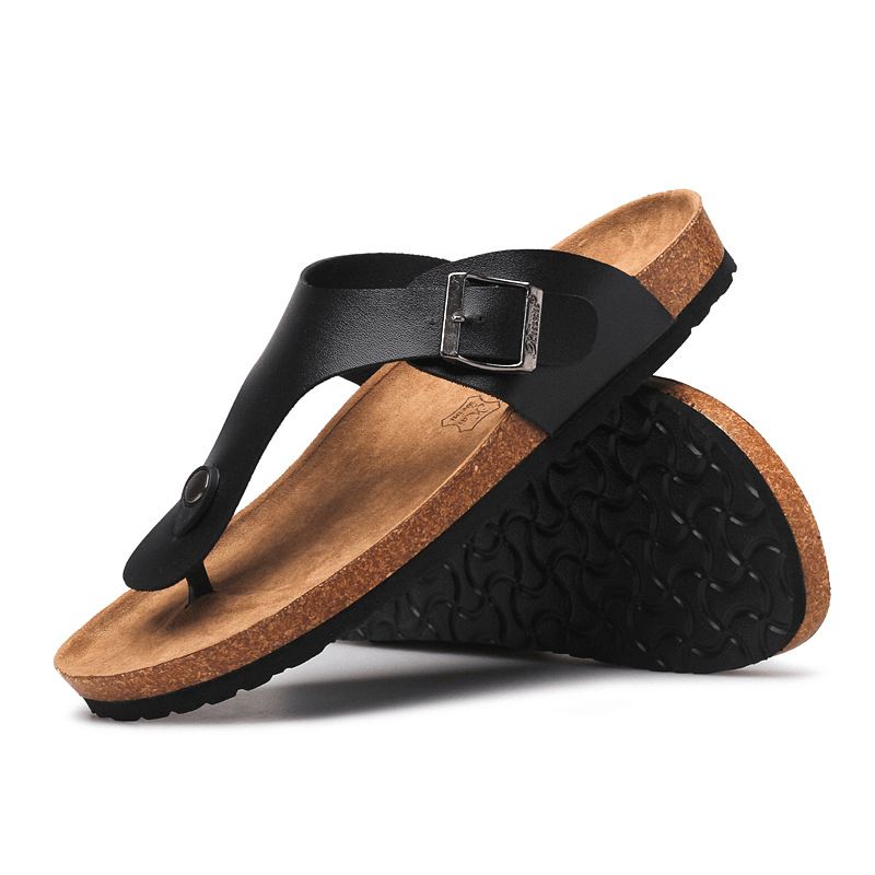 Män Andas Halkfri Korkbotten Beach Flip Flops Casual Tofflor