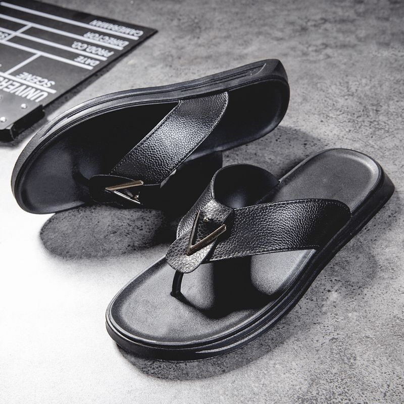 Män Andas Halkfria Bekväma Flip Flops Casual Strandtofflor