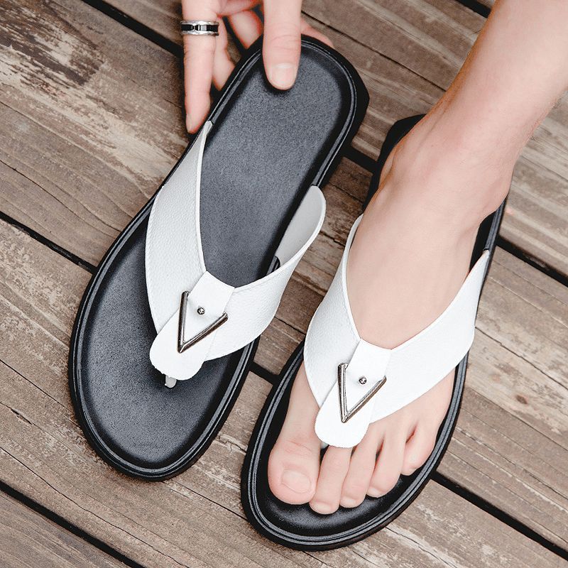 Män Andas Halkfria Bekväma Flip Flops Casual Strandtofflor