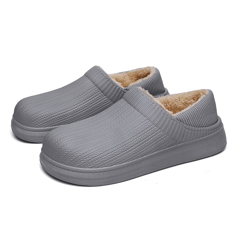 Män Comfy Wide Fit Rund Tå Varma Easy Slip-On Home Tofflor