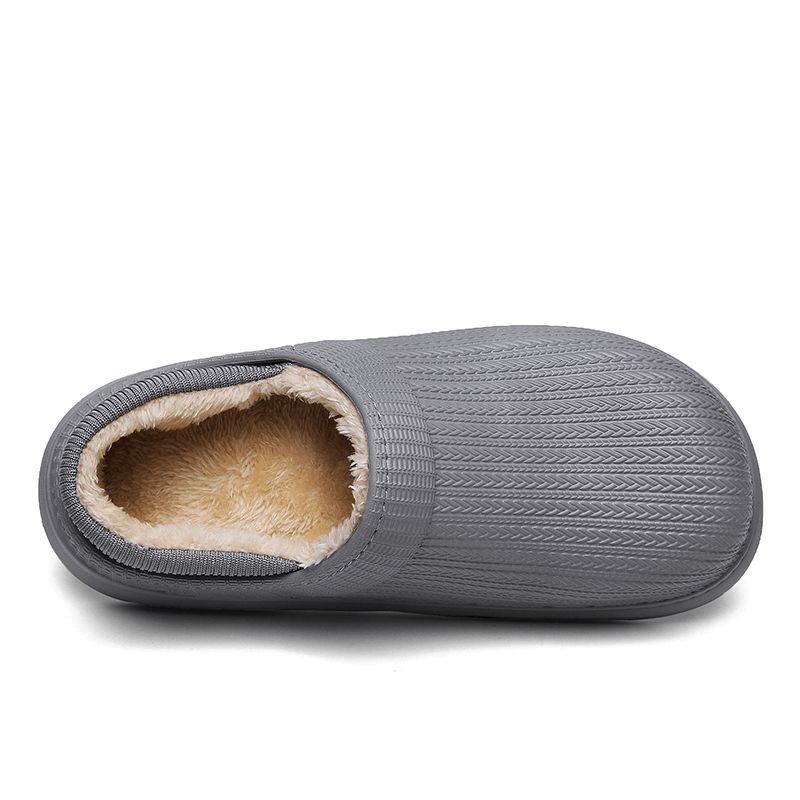 Män Comfy Wide Fit Rund Tå Varma Easy Slip-On Home Tofflor