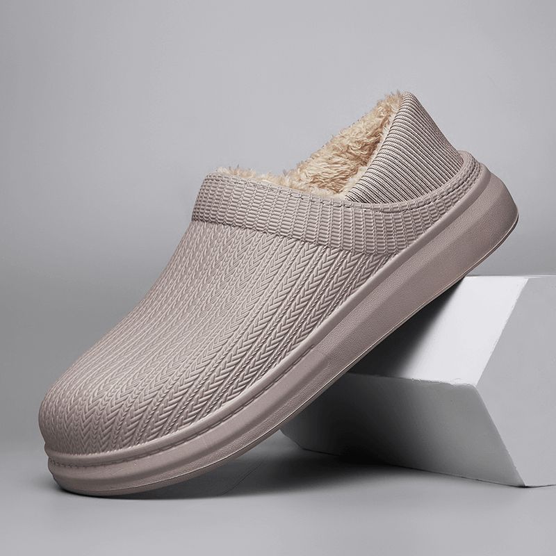 Män Comfy Wide Fit Rund Tå Varma Easy Slip-On Home Tofflor