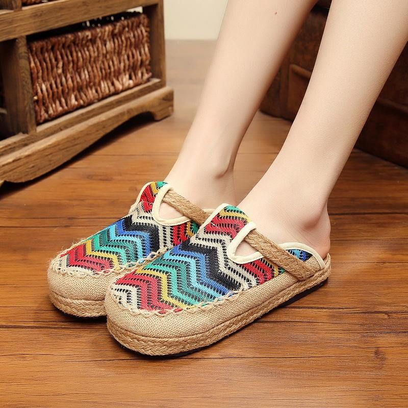 Rainbow Espadrilles Lin Backless Loafers