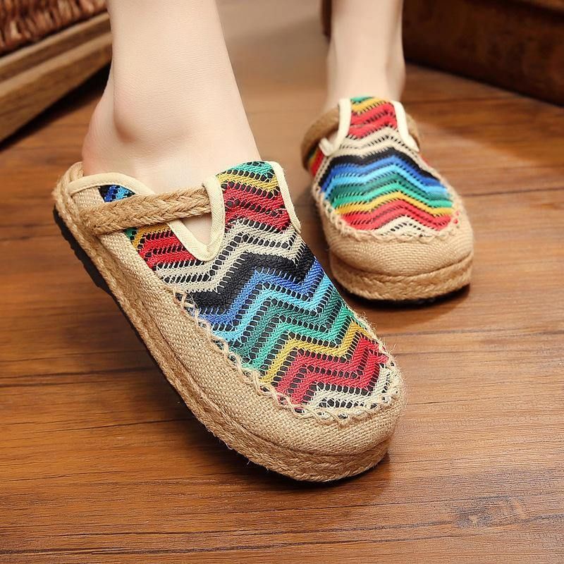 Rainbow Espadrilles Lin Backless Loafers