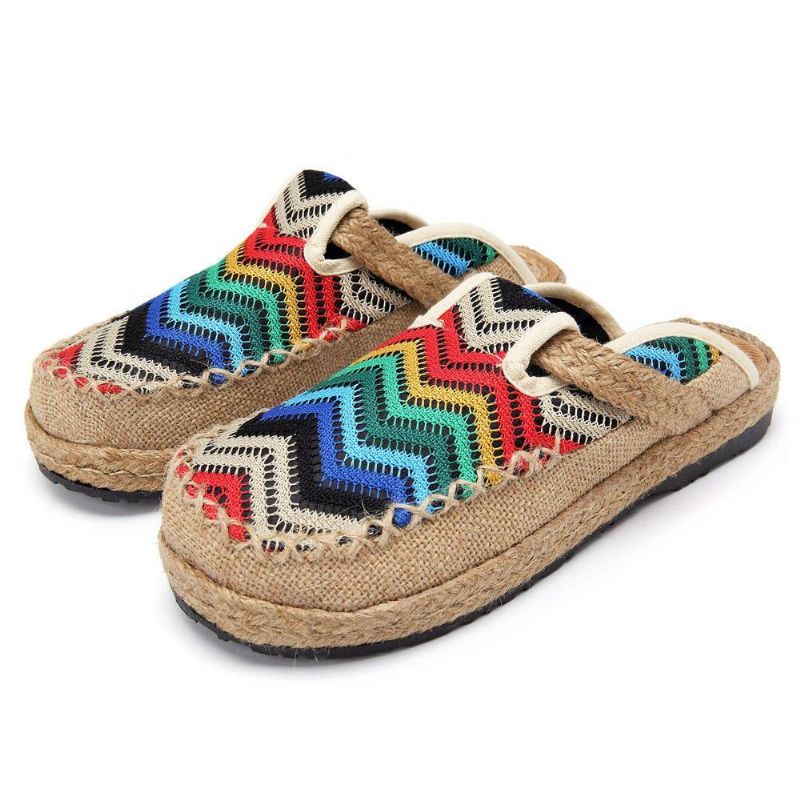 Rainbow Espadrilles Lin Backless Loafers