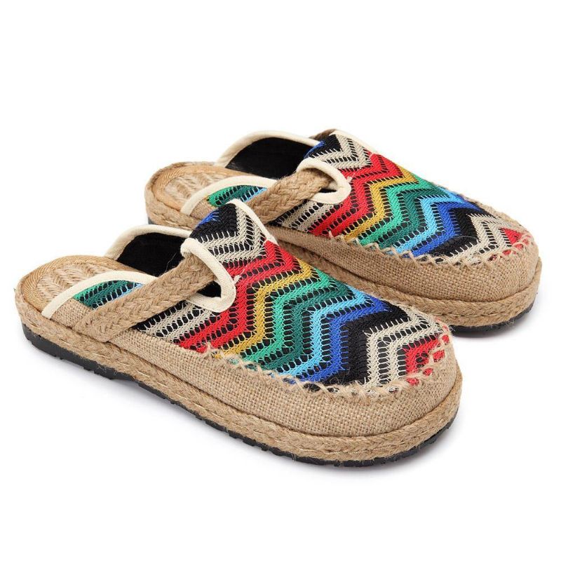 Rainbow Espadrilles Lin Backless Loafers