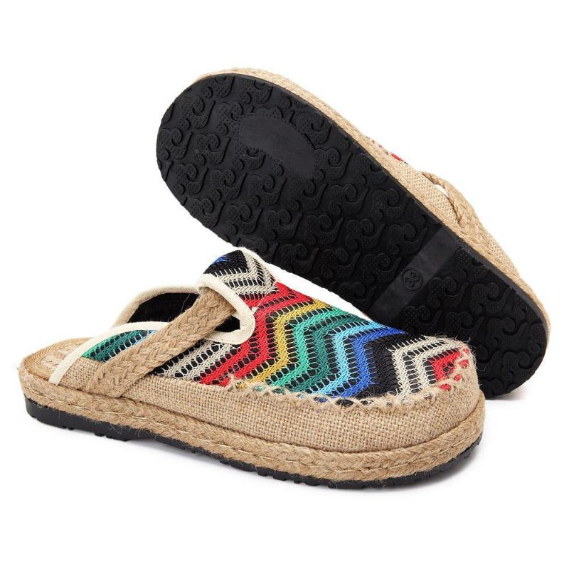 Rainbow Espadrilles Lin Backless Loafers