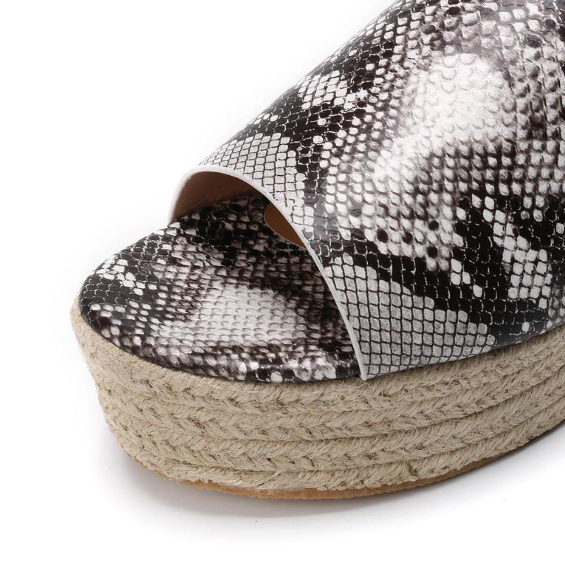 Serpentine Soft Bekväma Round Toe Wedge Comfy Tofflor