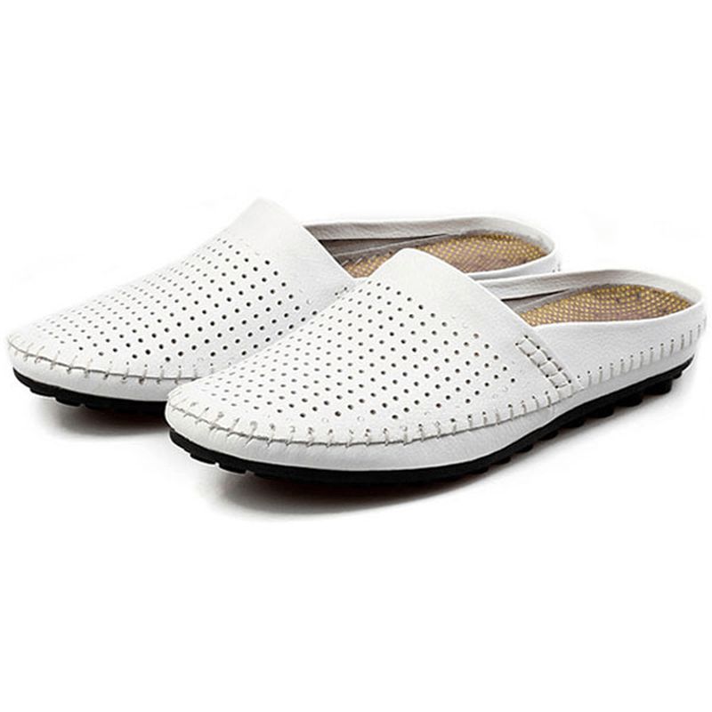 Slipper Herr Hollow Out Casual Beach Slip On I Läder