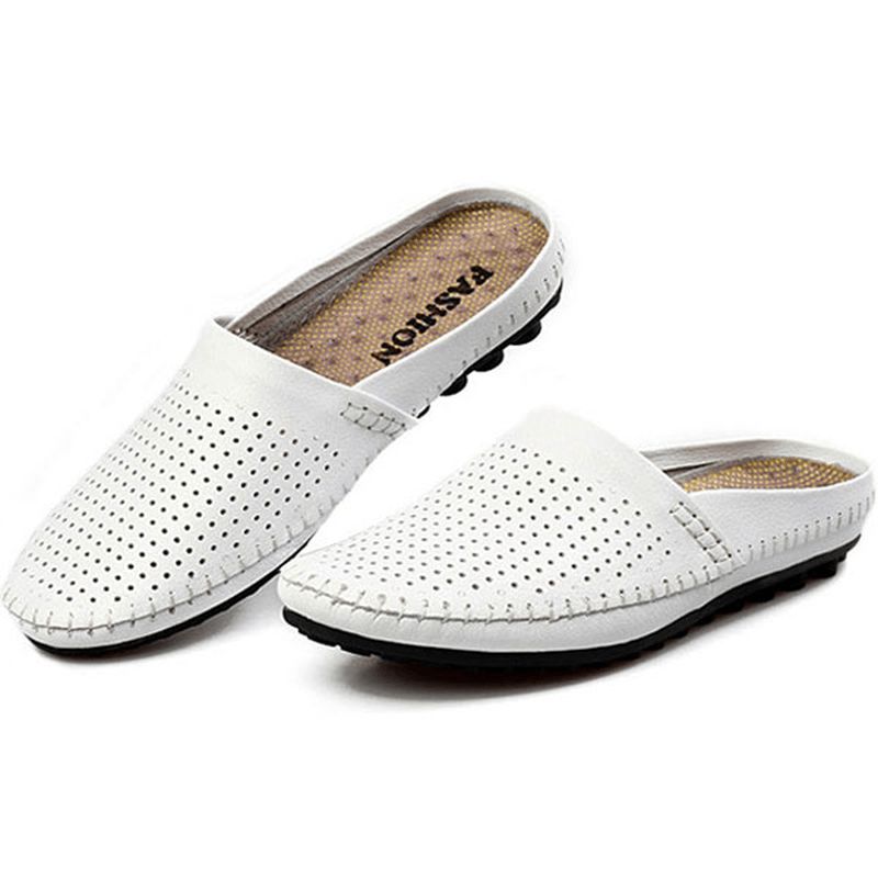 Slipper Herr Hollow Out Casual Beach Slip On I Läder