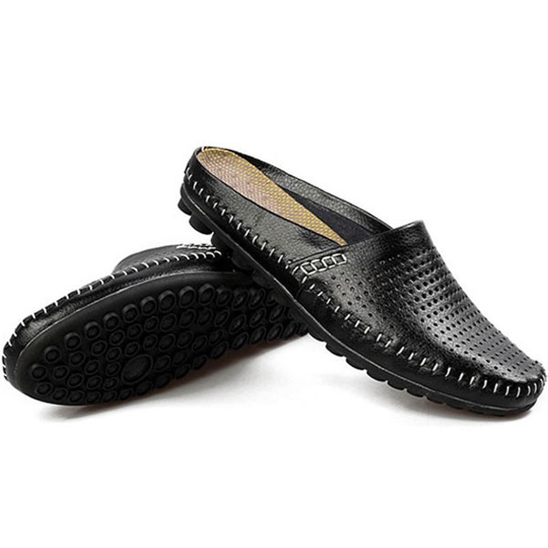 Slipper Herr Hollow Out Casual Beach Slip On I Läder