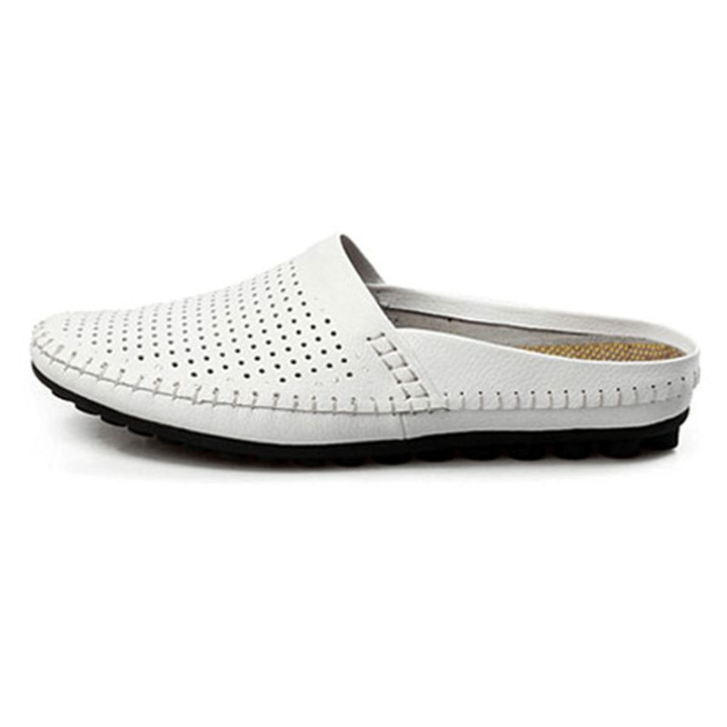 Slipper Herr Hollow Out Casual Beach Slip On I Läder