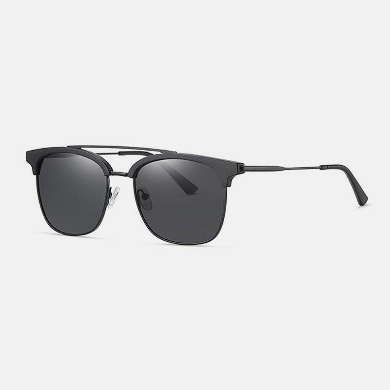 Män Super Light Oval Metal Full Frame Polarized Uv Protection Solglasögon