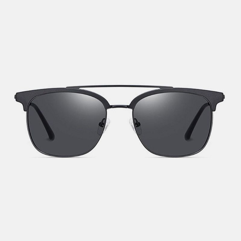 Män Super Light Oval Metal Full Frame Polarized Uv Protection Solglasögon