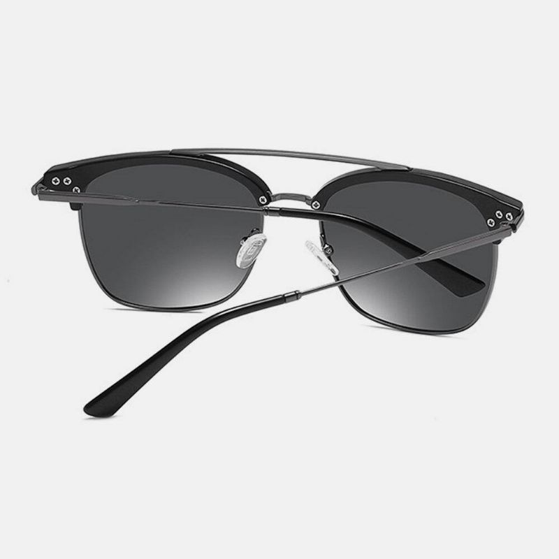 Män Super Light Oval Metal Full Frame Polarized Uv Protection Solglasögon