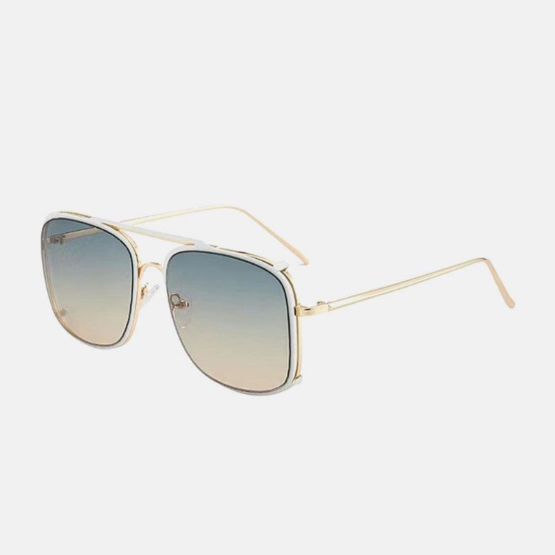 Unisex Gradient Big Frame Double Bridge Uv-Skydd Modesolglasögon