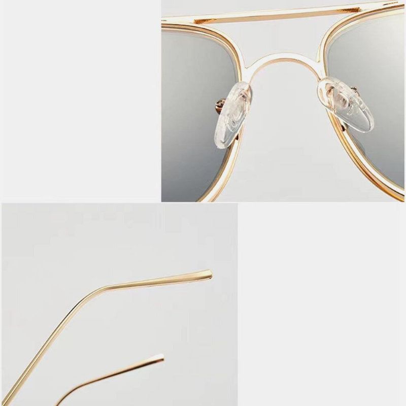 Unisex Gradient Big Frame Double Bridge Uv-Skydd Modesolglasögon