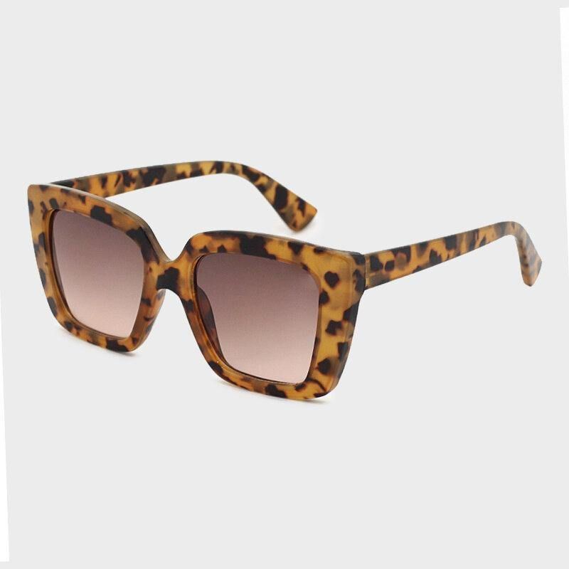 Unisex Leopard Thicken Full Frame Casual Uv-Skydd Polariserade Solglasögon