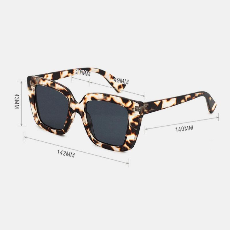 Unisex Leopard Thicken Full Frame Casual Uv-Skydd Polariserade Solglasögon