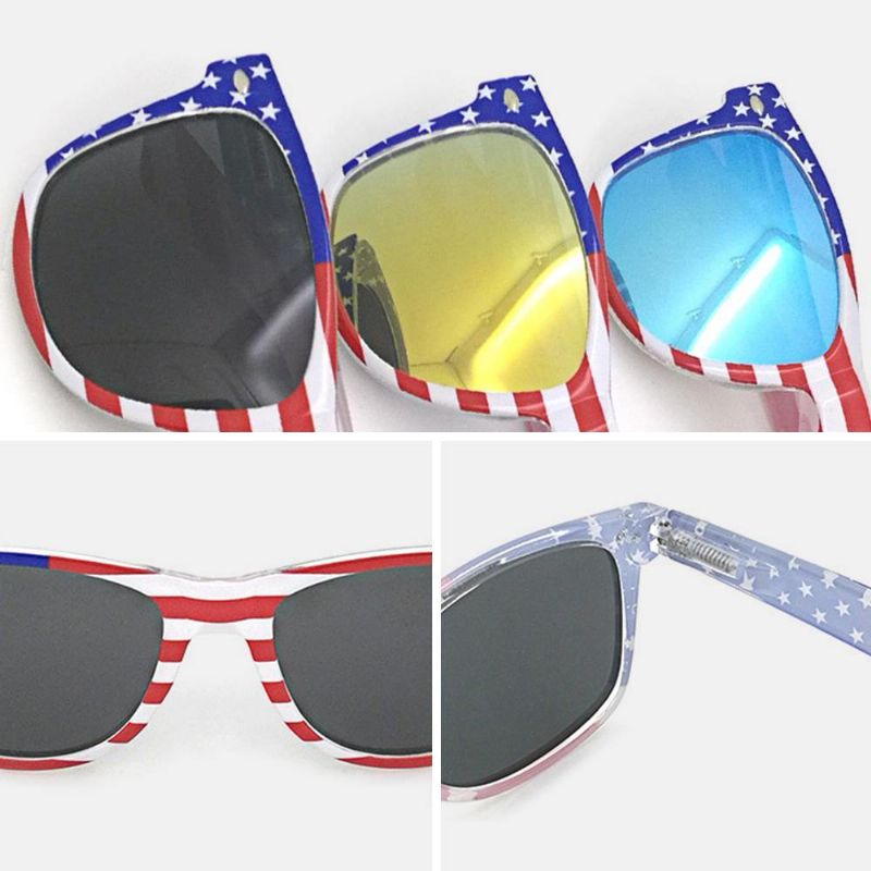 Unisex Patriotic Polarspex Polarized 80-Tals Retro Trendiga Snygga Solglasögon