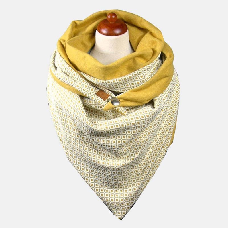 Dam Bomull Plus Tjock Håll VärHerr Vinter Utomhus Casual Små Galler Mönster Multi-Purpose Scarf Sjal