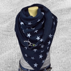 Dam Bomull Plus Tjock Håll VärHerr Vinter Utomhus Casual Stjärnor Mönster Multi-Purpose Scarf Sjal