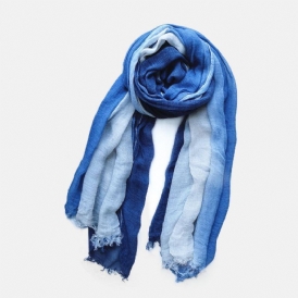 Kvinnor Bomull Gradient Färg Naturlig Vik Silk Scar Casual Nackskydd Litterär Stil Scarf