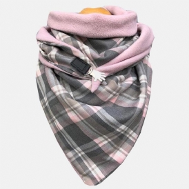 Kvinnor Bomull Plus Tjock Håll VärHerr Vinter Utomhus Casual Galler Mönster Kontrast Färg Multifunktionssjal Scarf