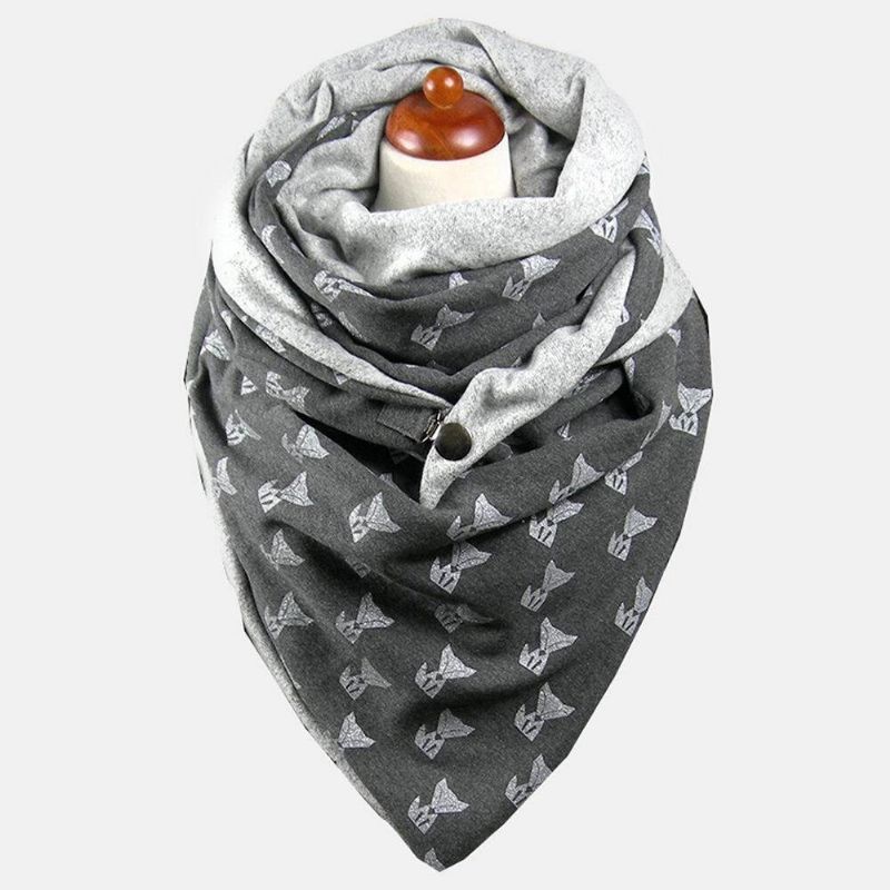 Kvinnor Bomull Plus Tjock Håll VärHerr Vinter Utomhus Casual Söta Tecknade Hundar Mönster Multi-Purpose Scarf Sjal