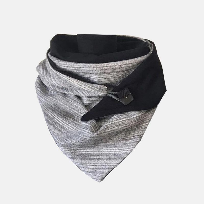 Kvinnor Plus Tjock Håll Varm Vinter Utomhus Casual Stripe Mönster Multi-Purpose Scarf Sjal