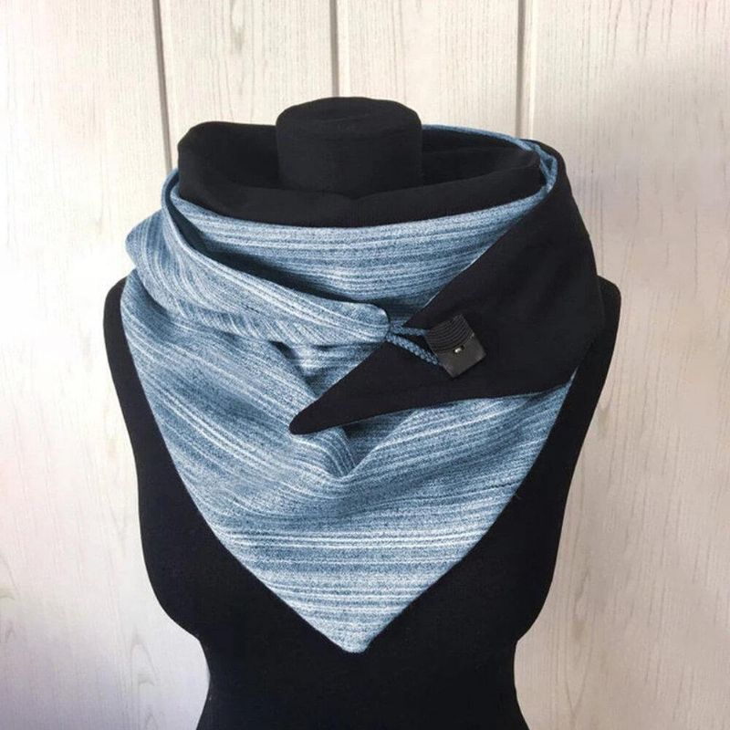 Kvinnor Plus Tjock Håll Varm Vinter Utomhus Casual Stripe Mönster Multi-Purpose Scarf Sjal