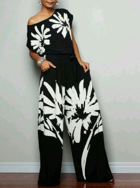 Crew Neck Casual Lossa Daily Jumpsuit