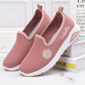 Dam Daisy Decor Mesh Comfy Andas Casual Slip On Sneakers