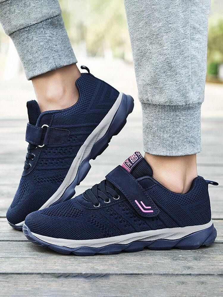 Kvinnor Casual Andas Mesh Krokögla Halkbeständig Walk Sneakers