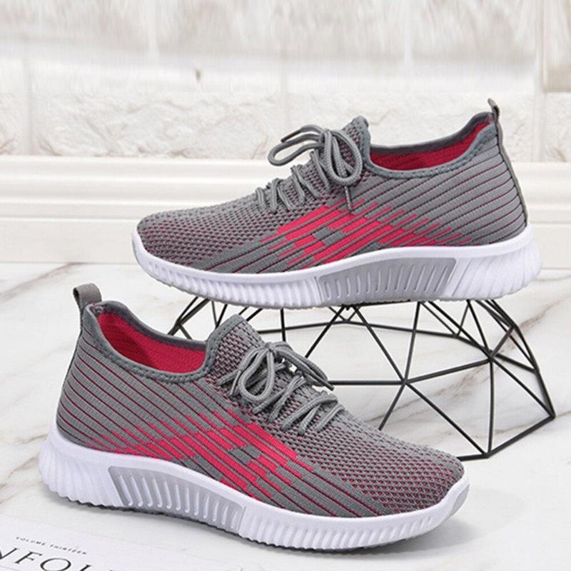 Kvinnor Casual Mesh Andas Mjuka Halksäkra Platta Sneakers