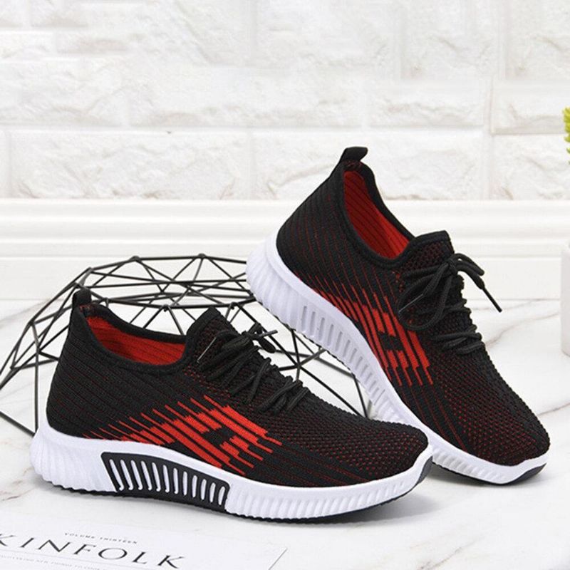 Kvinnor Casual Mesh Andas Mjuka Halksäkra Platta Sneakers