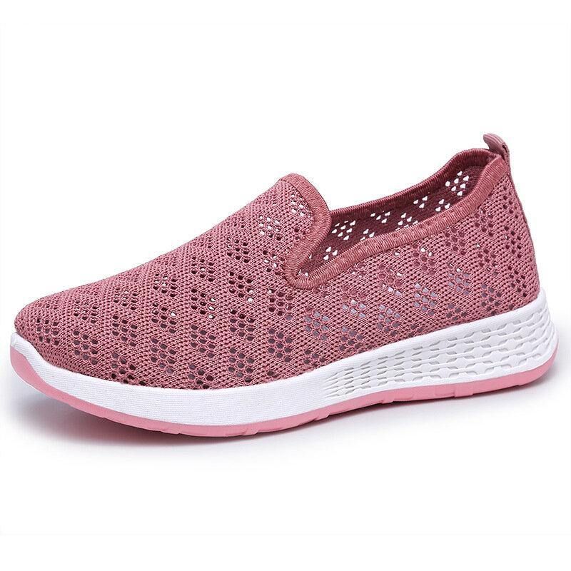 Kvinnor Hollow Out Mesh Lata Slip On Walking Skor