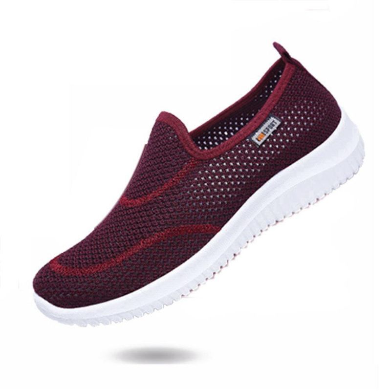 Kvinnor Mesh Mönster Lazy Slip On Lätta Fritidsskor