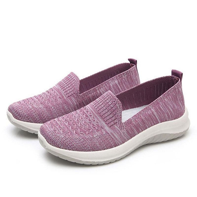 Kvinnor Mesh Slip On Sport Mjuk Sula Casual Platta Skor