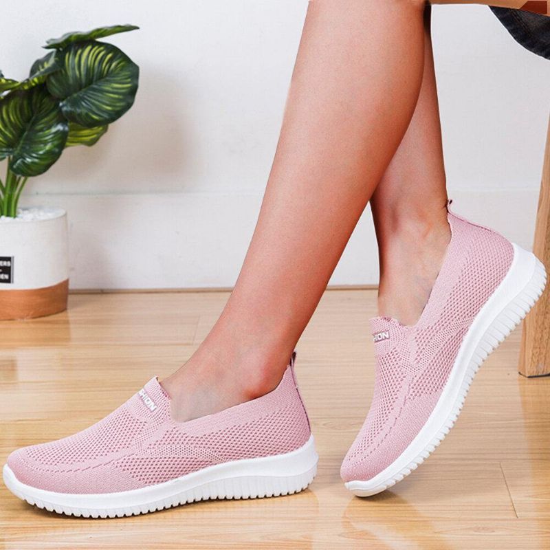 Kvinnor Mesh Stängd Tå Lata Slip On Casual Walking Skor