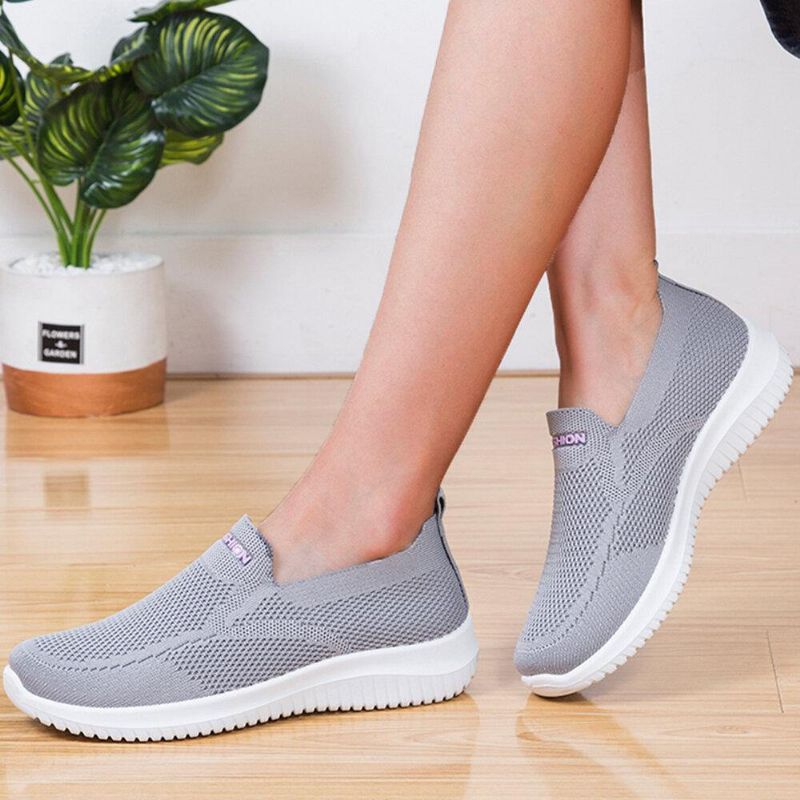 Kvinnor Mesh Stängd Tå Lata Slip On Casual Walking Skor