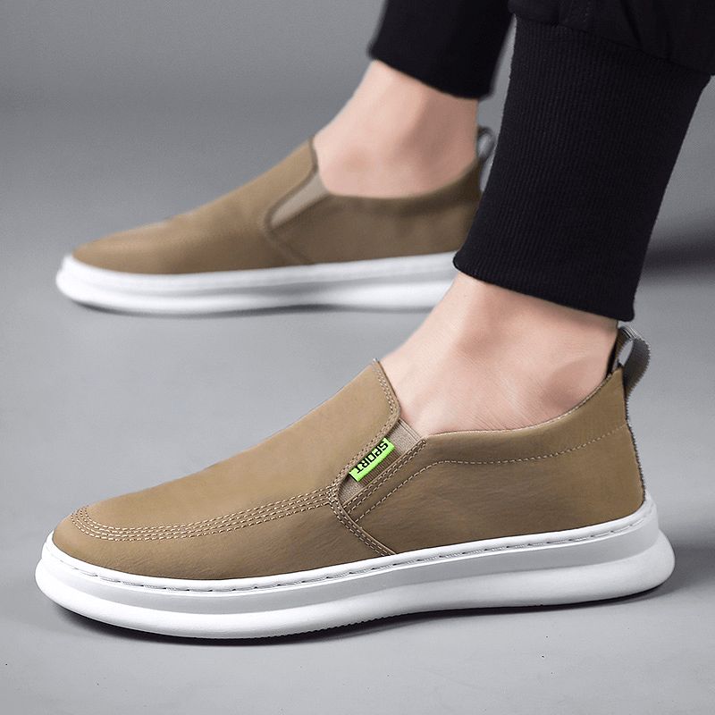 Män Ice Silk Cloth Andningsbara Körskor Slip On Skate Sneakers