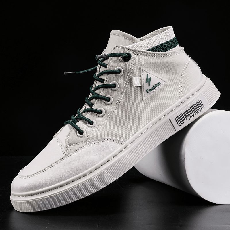 Män Snygga Sömmar Canvas Bekväma Ventilerande High Top Casual Sneakers